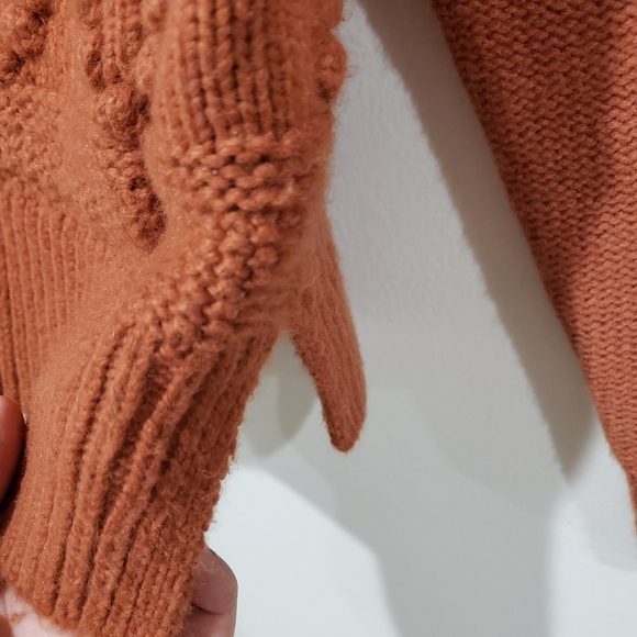 Madewell Bobble Cardigan Sweater Size S Afterglow Red Merino Wool Blend Pockets - Picture 11 of 16